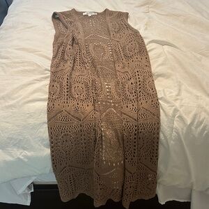 Chelsea & Theodore Brown Crochet Dress